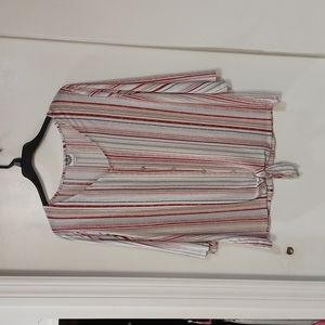 Late August Striped Shirt with tie bottom